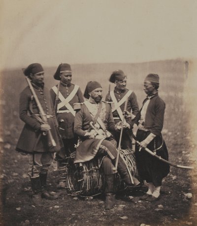 Ismail Pascha (1830-95) und Begleiter von Roger Fenton